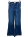 Paige Size 24 Med Wash Cotton Denim Whiskering Zip & Button Flare Jeans Med Wash / 24