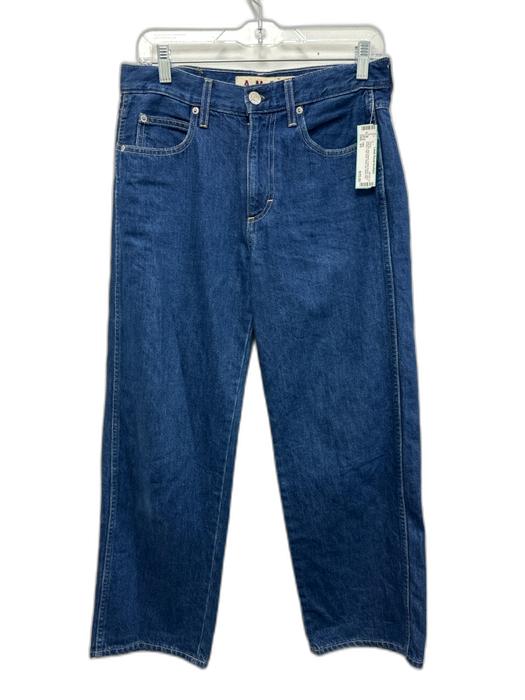 AMO Size 25 Med Wash Cotton Denim Zip & Button High Rise Wide Leg Jeans Med Wash / 25