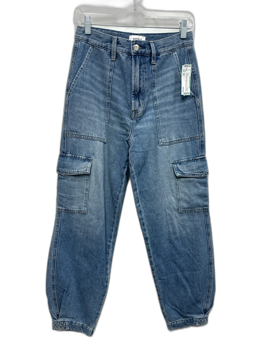 Pistola Size 26 Light Wash Cotton Denim Zip & Button Patch Pocket Cargo Jeans Light Wash / 26