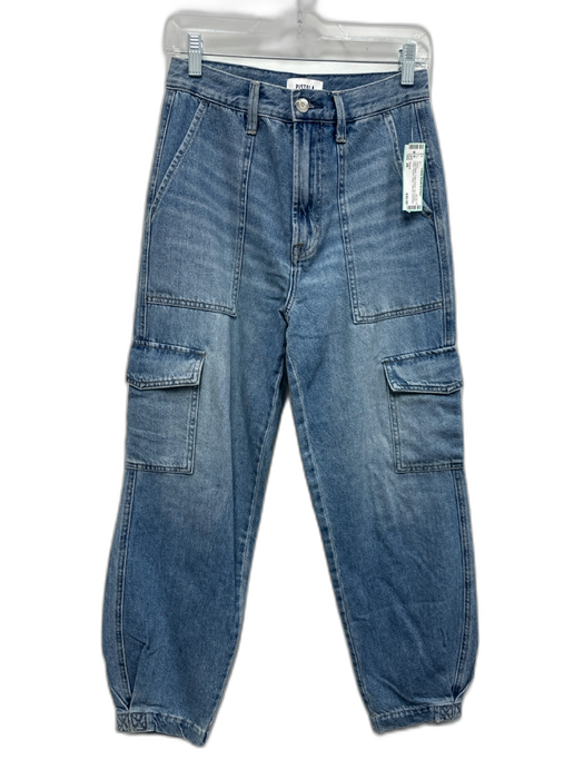 Pistola Size 26 Light Wash Cotton Denim Zip & Button Patch Pocket Cargo Jeans Light Wash / 26