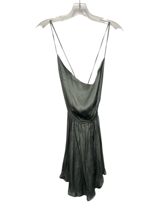 Indah Size XS Slate Gray Viscose Spaghetti Strap Open Back A Line Mini Dress Slate Gray / XS