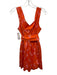Maeve Size XS Orange & Pink Cotton Sleeveless Floral V Neck Mini Dress Orange & Pink / XS