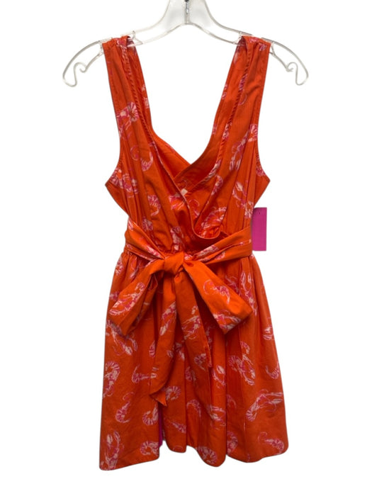 Maeve Size XS Orange & Pink Cotton Sleeveless Floral V Neck Mini Dress Orange & Pink / XS