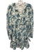 GAP X Love Shack Fancy Size S Blue & White Cotton Long Sleeve Floral Mini Dress Blue & White / S