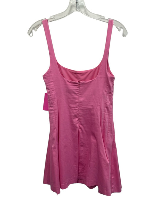 Zara Size S Bubblegum Pink Cotton Blend Sleeveless Pleat Detail Back Zip Dress Bubblegum Pink / S