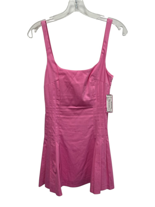 Zara Size S Bubblegum Pink Cotton Blend Sleeveless Pleat Detail Back Zip Dress Bubblegum Pink / S