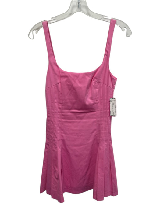 Zara Size S Bubblegum Pink Cotton Blend Sleeveless Pleat Detail Back Zip Dress Bubblegum Pink / S