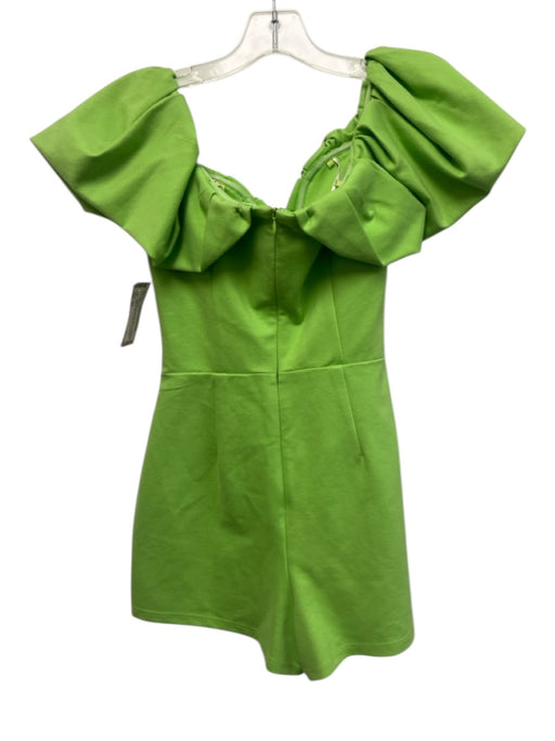 Elliatt Size XS Lime Green Viscose Blend Off Shoulder Balloon Sleeve Romper Lime Green / XS