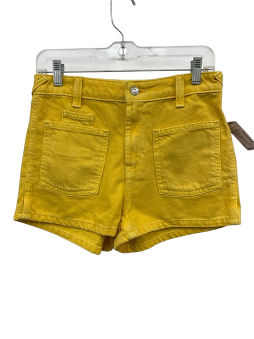 We The Free Size 26 Yellow Cotton High Rise Pocket detail Micro Shorts Yellow / 26