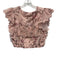 GAP X Love Shack Fancy Size XXL Pink & Brown Cotton Flutter Cap sleeve Top Pink & Brown / XXL