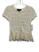 Zara Size XS Cream White Cotton Short Sleeve Eyelet Detail Knit Button up Top Cream White / XS