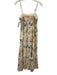 Maison d'Amelie Size XS Cream White & Multi Linen Blend Spaghetti Strap Dress Cream White & Multi / XS
