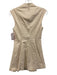Zara Size S Beige Cotton Denim Button Up Cap Sleeve Mini Dress Beige / S