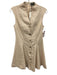Zara Size S Beige Cotton Denim Button Up Cap Sleeve Mini Dress Beige / S