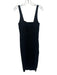 Anthropologie Size S Black Linen Blend Sleeveless Button Detail Side Zip Dress Black / S