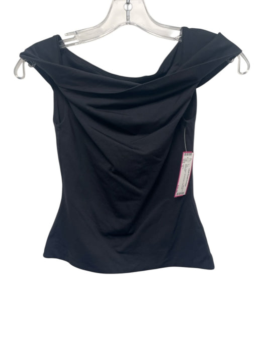 Aritzia Size S Black Nylon Off Shoulder Fold Detail Top Black / S