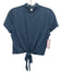 Lululemon Size 4 Slate Blue Polyester Blend Short Sleeve Speckled Tie Front Top Slate Blue / 4