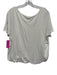 Maeve Size M White Cotton Short Sleeve Bubble Hem V Neck Top White / M