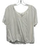 Maeve Size M White Cotton Short Sleeve Bubble Hem V Neck Top White / M