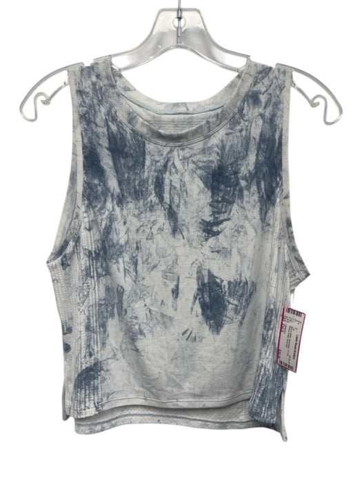Lululemon Size Est S Blue & White Sleeveless Tie Dye Ribbed Detail Top Blue & White / Est S