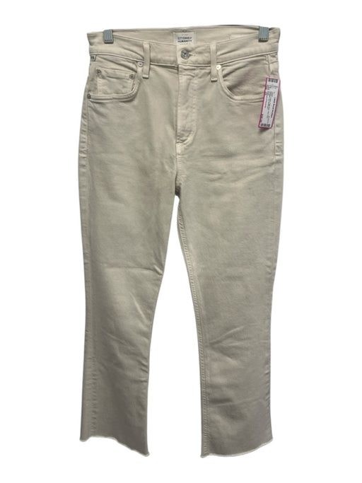 Citizens of Humanity Size 25 Beige Cotton High Rise Raw Hem Straight Leg Jeans Beige / 25