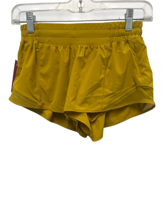 Lululemon Size 4 Mustard Yellow Elastic Waist Mesh Panel Shorts Mustard Yellow / 4