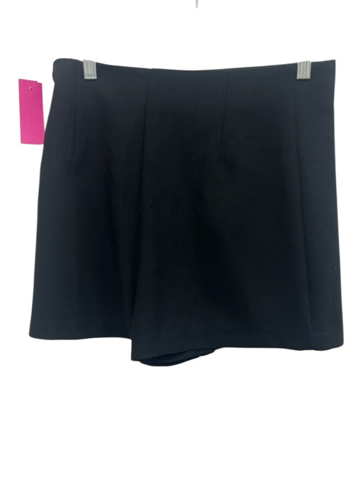 Zara Size S Black Polyester Blend Side Zip Slit Skort Skirt Black / S