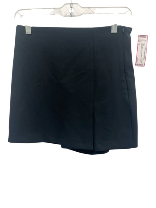 Zara Size S Black Polyester Blend Side Zip Slit Skort Skirt Black / S