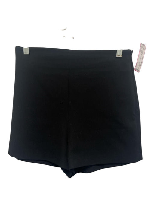 Zara Size S Black Viscose Side Zip High Rise Shorts Black / S