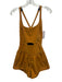 FP Movement Size S Rust Orange Polymide Blend Criss Cross Straps Romper Rust Orange / S