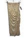 Amanda Maria Size XS Beige & Tan Polyester Elastic Waist Squiggles Rouched Skirt Beige & Tan / XS