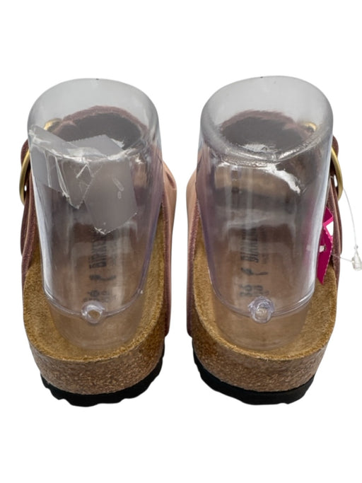 Birkenstock Shoe Size 36 Light Pink Suede Cork Gold Buckle Double Strap Sandals Light Pink / 36