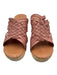 Beek Shoe Size 6 Dusty Pink Leather Wood Sole Braided Block Heel Sandals Dusty Pink / 6