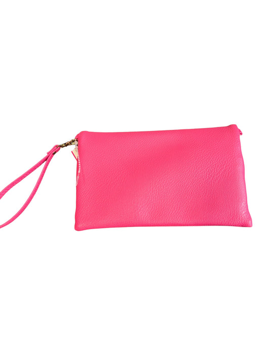Tory Burch Pink Leather Gold hardware Envelope Flap Magnetic Close Wristlet Bag Pink / S