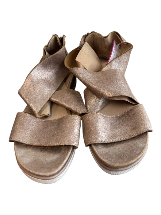 Eileen Fisher Shoe Size 6 Brown Manmade Material open toe Back Zip Sandal Shoes Brown / 6