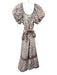 Cleobella Size L White, Red & Navy Blue Cotton Floral Blocked Print Dress White, Red & Navy Blue / L