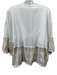 Ruby Yaya Size XS White & Gold Cotton Sequin Embroidery 3/4 Sleeve Top White & Gold / XS