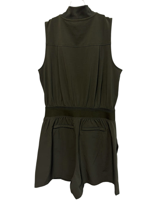 Athleta Size 2 Green Polyester Blend Zip Up Sleeveless Pockets Romper Green / 2