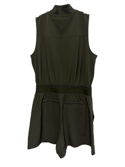 Athleta Size 2 Green Polyester Blend Zip Up Sleeveless Pockets Romper Green / 2
