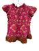 Love The Label Size S Pink, Brown, Multi Cotton Ruffle Cap Sleeve Top Pink, Brown, Multi / S