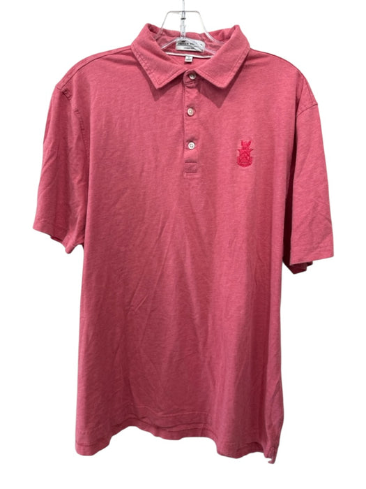 Peter Millar Size L Red Cotton Polo Men's Short Sleeve Red / L