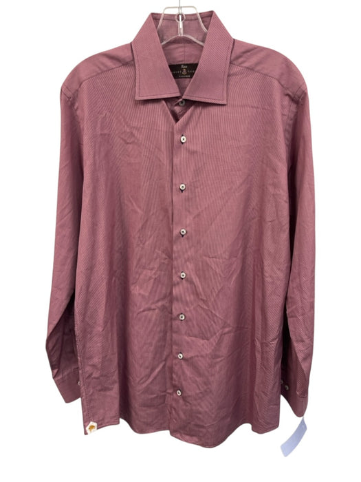 Robert Talbott Size L Red Cotton Micro Button up Men's Long Sleeve Shirt Red / L