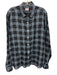 Hamilton Size XL Black & Light Blue Linen Plaid Button up Long Sleeve Shirt Black & Light Blue / XL