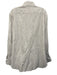 Isaia Size 17 White & Tan Linen Blend Floral Button up Men's Long Sleeve Shirt White & Tan / 17