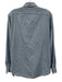 Giannetto Size L Blue Cotton Solid Button Up Spread Collar Long Sleeve Shirt Blue / L