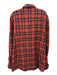 Eton Size L Red & Black Wool Blend Plaid Flannel Button up Long Sleeve Shirt Red & Black / L