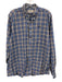 Barbour Size M Blue & White Linen Blend Plaid Button Up Men's Long Sleeve Shirt Blue & White / M