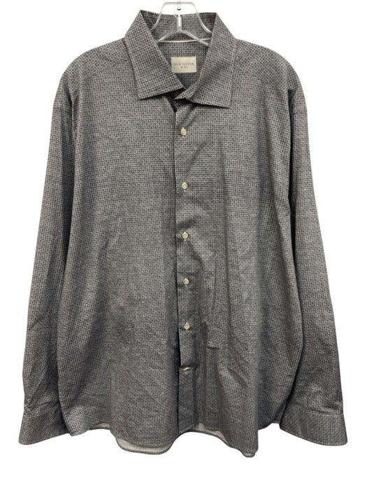 Jack Victor Size 2XL Gray & Blue Cotton Blend Abstract Men's Long Sleeve Shirt Gray & Blue / 2XL