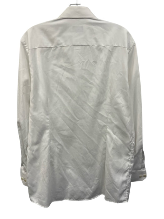 Eton Size 16.5 White Cotton Solid Button Up Spread Collar Long Sleeve Shirt White / 16.5