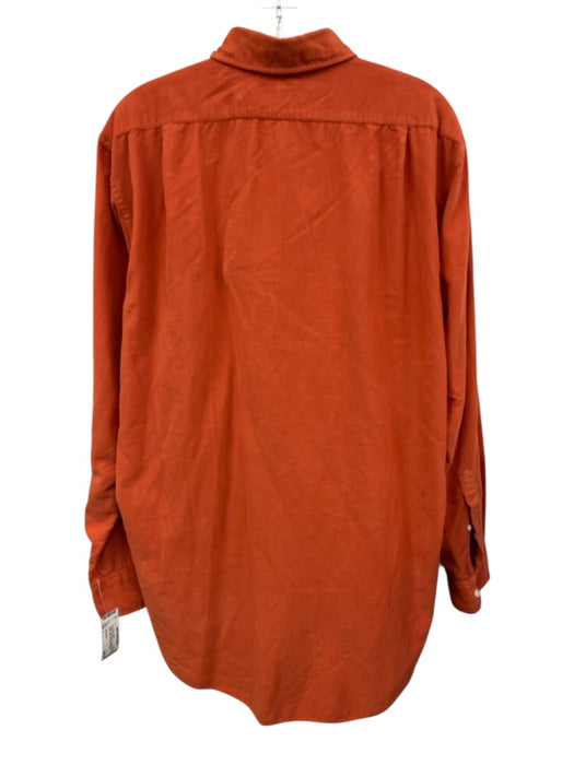 Sid Mashburn Size L Orange Cotton Blend Cordouroy Button up Long Sleeve Shirt Orange / L